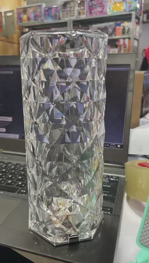 16 Colors Diamond Rose Crystal Touch Lamp Bedside Acrylic Usb Rechargeable Table Lamp – With Remote