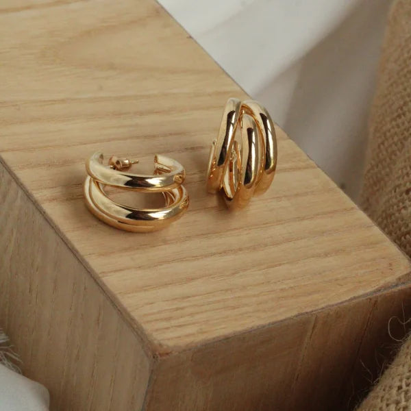 Punk Oval Hoop Earrings Metallic Geometric Ear Buckle Minimalist Style U-shaped Daily Life Earring Accessories For Women Round Piercing Jewelry Gift