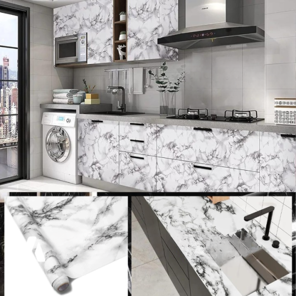 Self Adhesive Marble Sheet Sticker For Kitchen,(60×200) Cupboard, Wall – Anti Oil And Heat Resistant Wallpaper