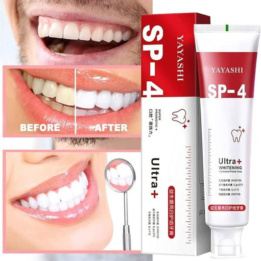 Yayashi Sp-4 Ultra Whitening Toothpaste Probiotic Stain Remover 120gm /nano Toothbrush Protects Gums Freshens Breath, For Everyone